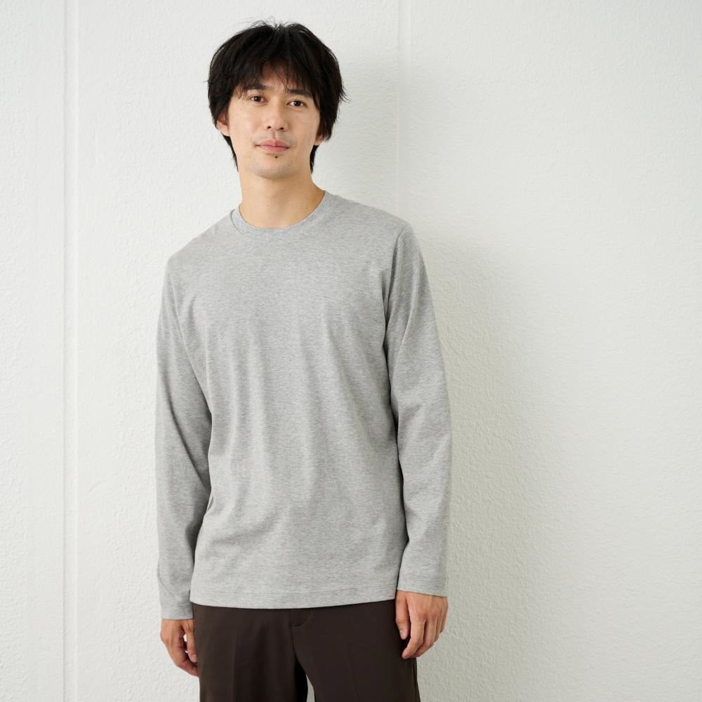 TVC シルキータッチコットン クルーネック長袖Tシャツ（無地） メンズ