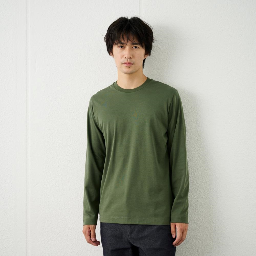 TVC シルキータッチコットン クルーネック長袖Tシャツ（無地） メンズ