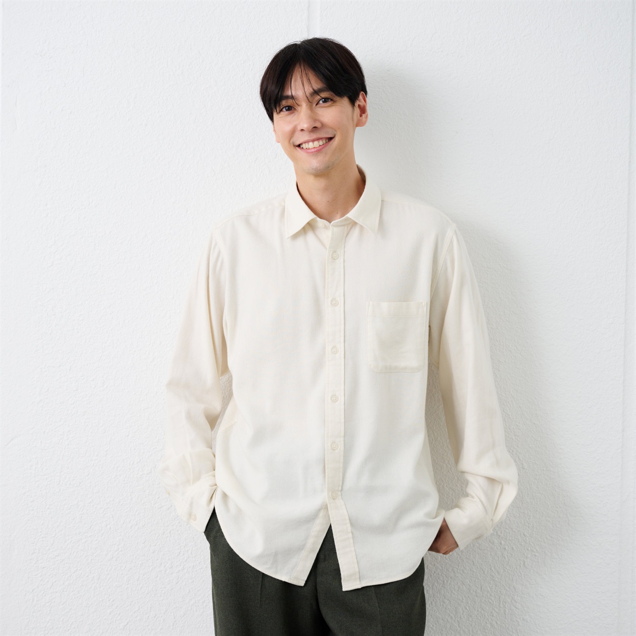 TVC(ティーヴィシー) 【てまラク】フランネルシャツ（無地） メンズ