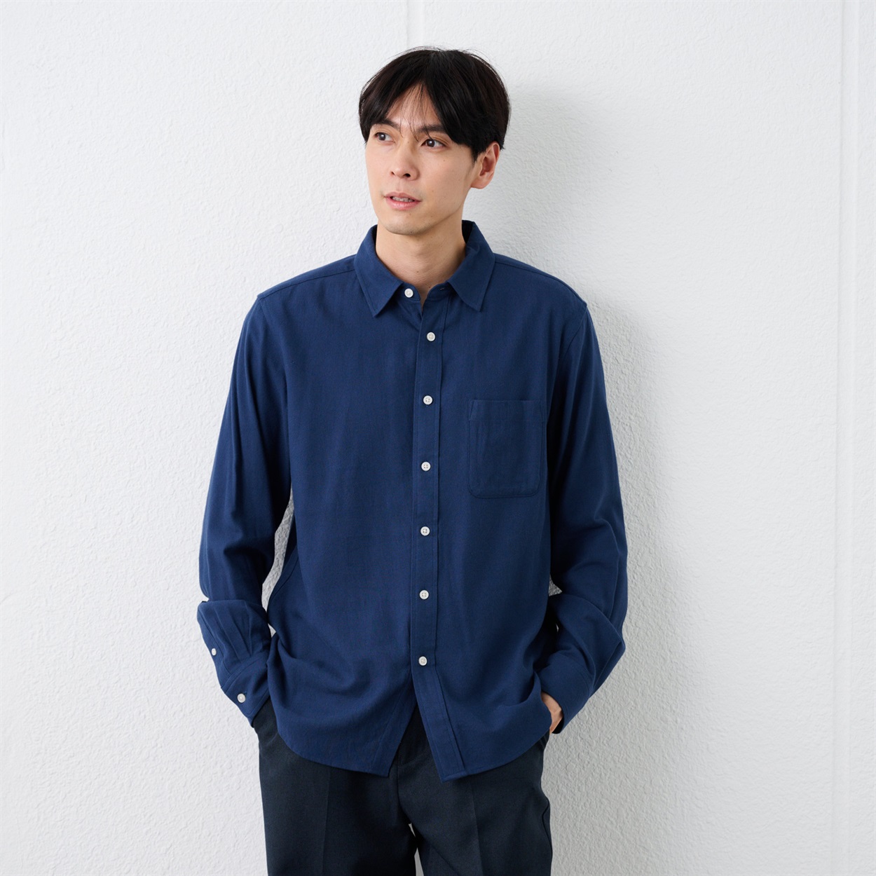 TVC(ティーヴィシー) 【てまラク】フランネルシャツ（無地） メンズ