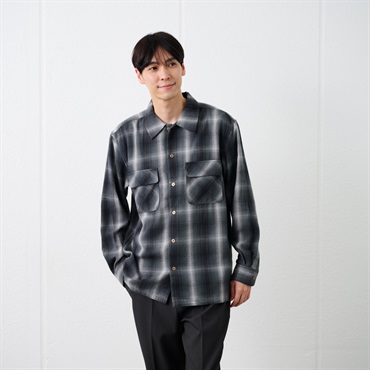  glenn martens フォイルフランネルオーバーシャツ フォイルフランネルオーバーシャツ - ブラック／チェック - Men | H&M JP