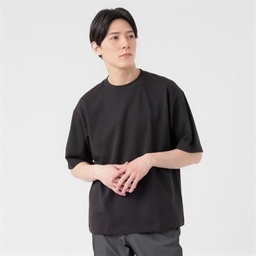 TVC(ティーヴィシー) ピースフィットクール遮熱スムース無地五分袖Tシャツ メンズ(クロ-XS)