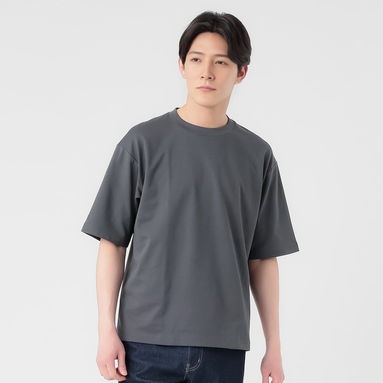 TVC(ティーヴィシー) ピースフィットクール遮熱スムース無地五分袖Tシャツ メンズ(チャコ－ルグレ－-XS)