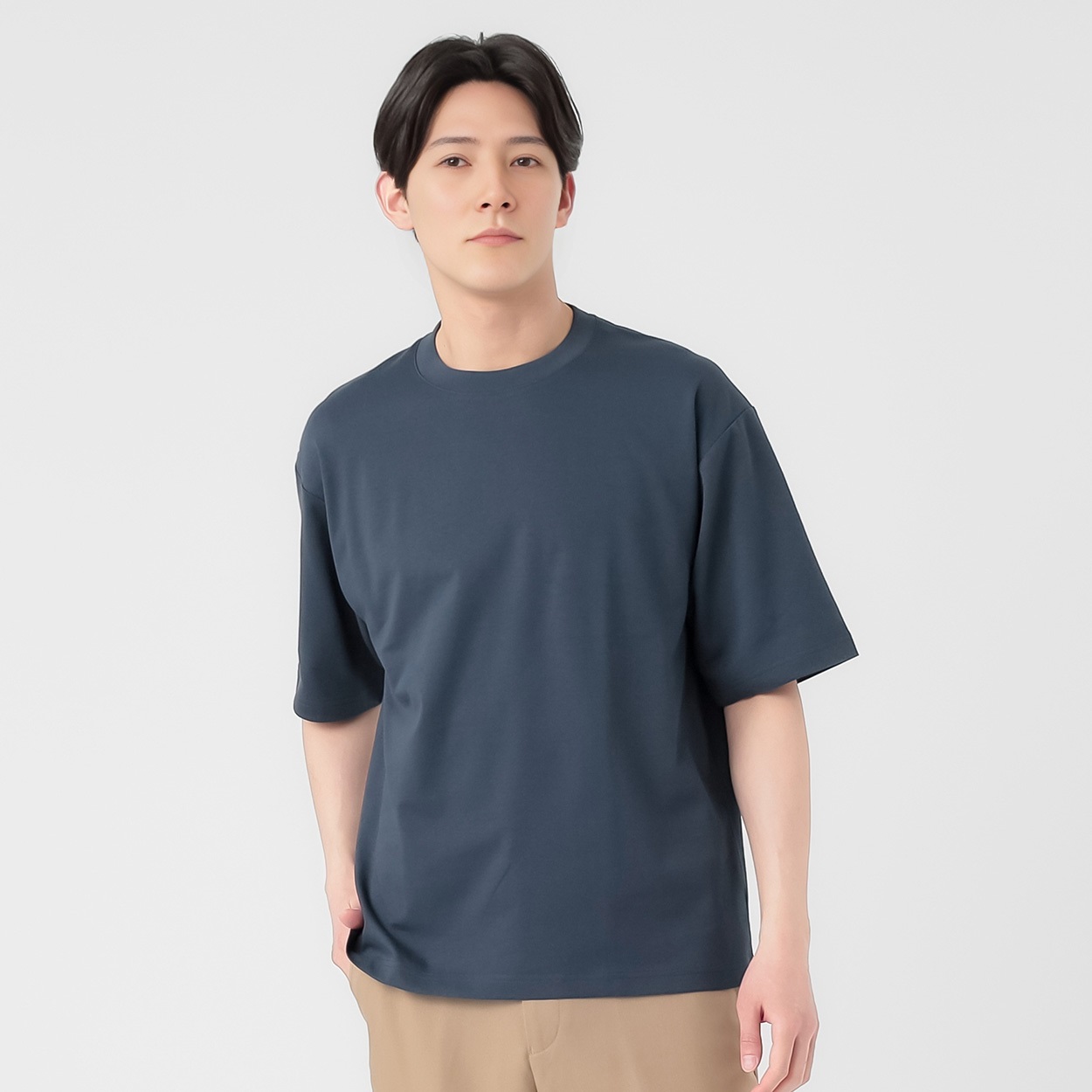 TVC(ティーヴィシー) ピースフィットクール遮熱スムース無地五分袖Tシャツ メンズ(コイアオ-S)