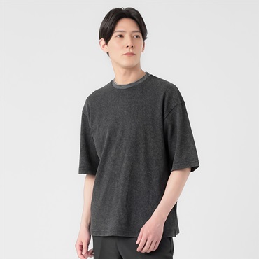TVC(ティーヴィシー) ワッフルクルー五分袖Tシャツ メンズ(チャコ－ルグレ－-S)