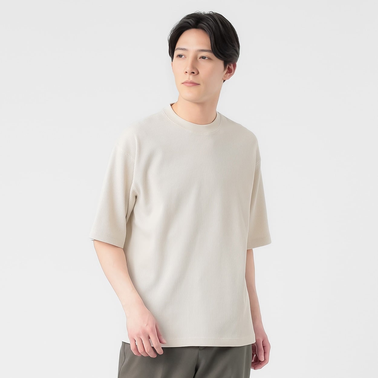 TVC(ティーヴィシー) ワッフルクルー五分袖Tシャツ メンズ(ウスチャ-XL)