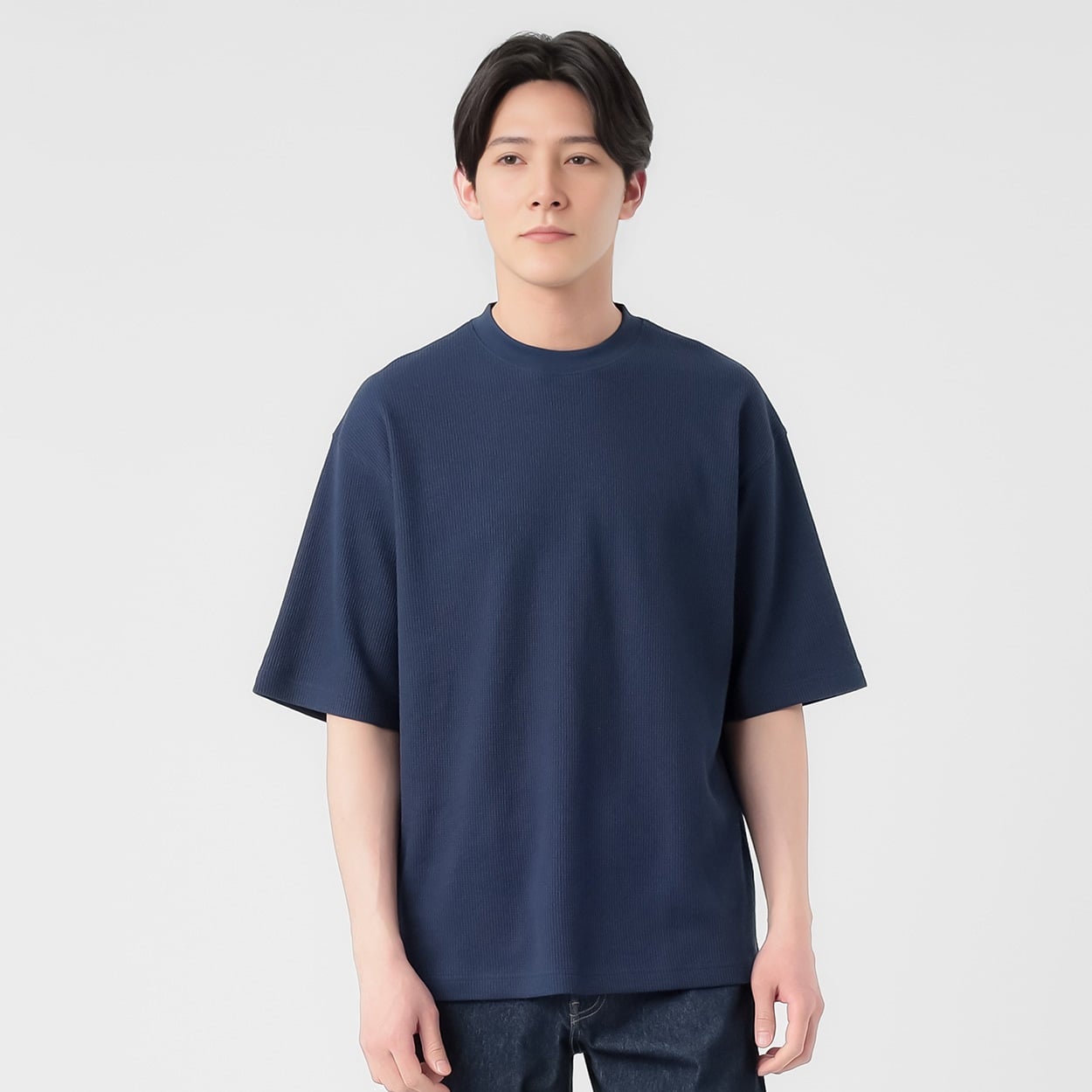 TVC(ティーヴィシー) ワッフルクルー五分袖Tシャツ メンズ(コイアオ-XL)