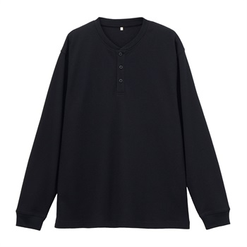 TVC(ティーヴィシー) ワッフル ヘンリーネック長袖Ｔシャツ メンズ(クロ-S)