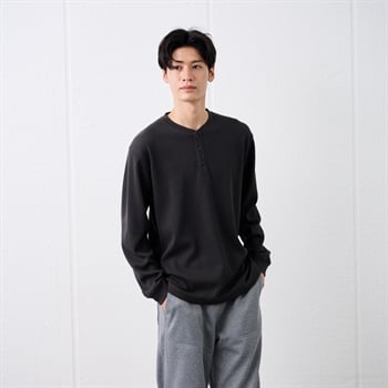 TVC(ティーヴィシー) ワッフル ヘンリーネック長袖Tシャツ メンズ