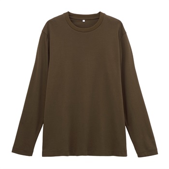 TVC(ティーヴィシー) シルキーコットン スムース長袖Tシャツ メンズ(チャ-S)
