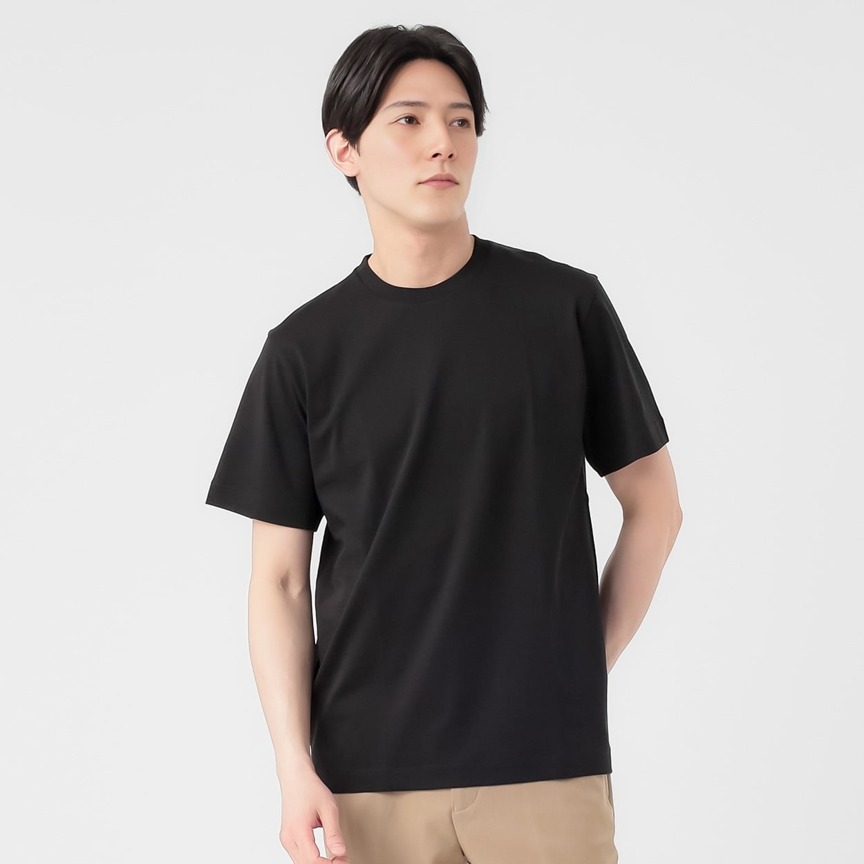 TVC(ティーヴィシー) シルキーコットンスムース半袖Tシャツ メンズ(クロ-2XL)