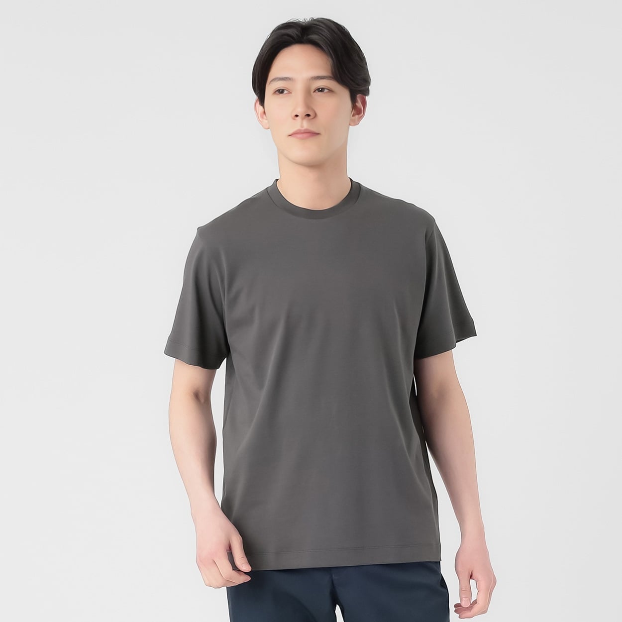 TVC(ティーヴィシー) シルキーコットンスムース半袖Tシャツ メンズ(チャコ－ルグレ－-XS)