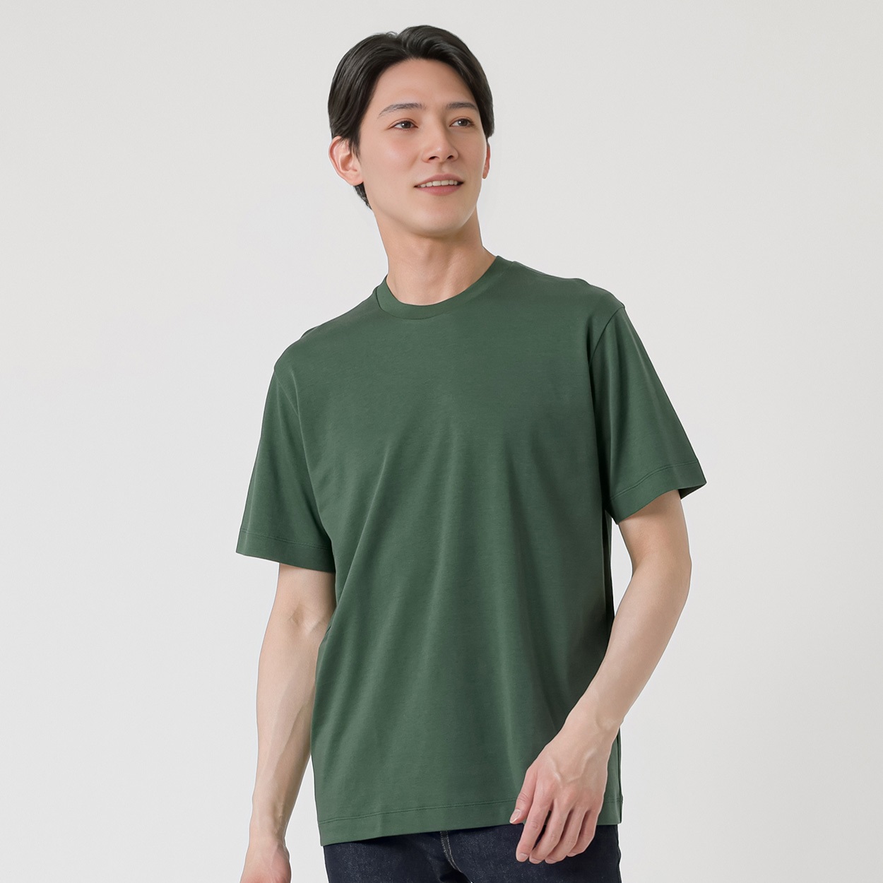 TVC(ティーヴィシー) シルキーコットンスムース半袖Tシャツ メンズ(ミドリ-L)