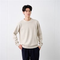 TVC(ティーヴィシー) マットモール クルーネックプルオーバー メンズ(ベージュ-S)