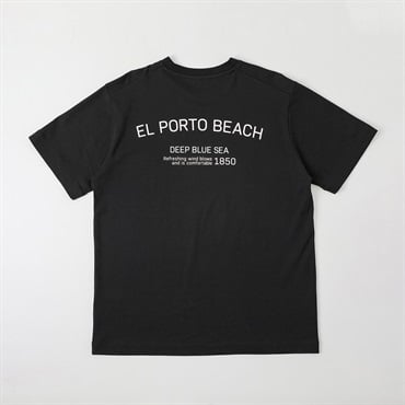 TVC(ティーヴィシー) シルキーコットンスムースプリント半袖Tシャツ メンズ(クロ（背中プリント）-S)
