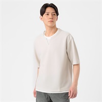 TVC(ティーヴィシー) フェイクレイヤード キーネック半袖Tシャツ メンズ(ウスチャ-S)