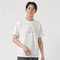 TVC(ティーヴィシー) コットン天竺プリントクルーネック半袖Tシャツ メンズ(シロ(葉）-S)