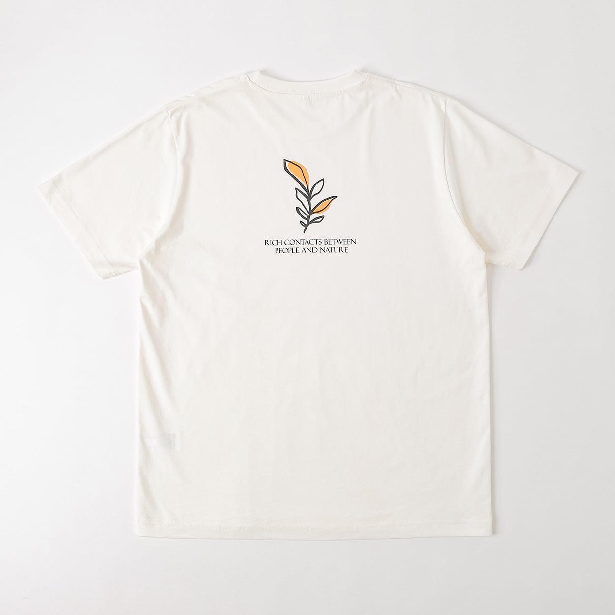 TVC(ティーヴィシー) コットン天竺プリントクルーネック半袖Tシャツ メンズ(キナリ(ONE)-S)