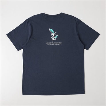 TVC(ティーヴィシー) コットン天竺プリントクルーネック半袖Tシャツ メンズ(コイアオ（背中プリント＿葉)-S)