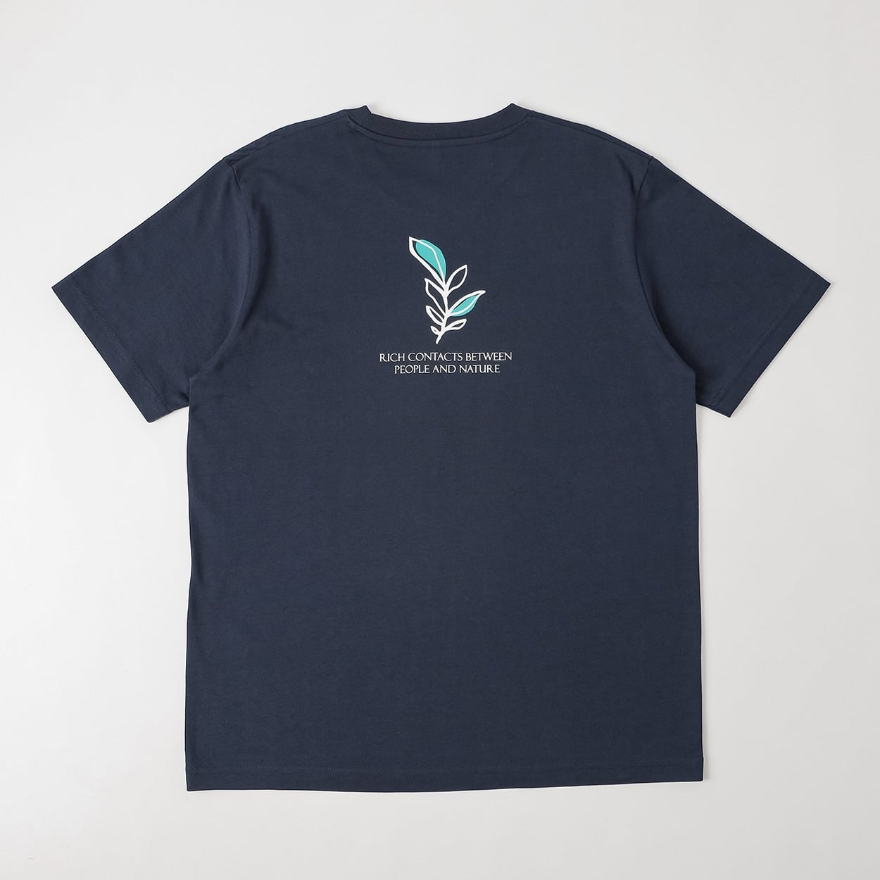 TVC(ティーヴィシー) コットン天竺プリントクルーネック半袖Tシャツ メンズ(コイアオ（背中プリント＿葉)-L)