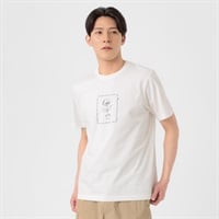 TVC(ティーヴィシー) コットン天竺プリントクルーネック半袖Tシャツ メンズ(シロ-S)