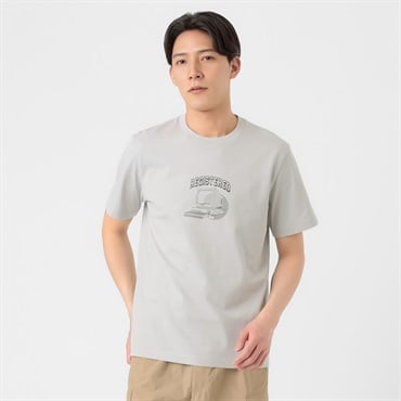 TVC(ティーヴィシー) コットン天竺プリントクルーネック半袖Tシャツ メンズ(Ａウスクロ-S)