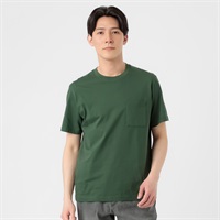 TVC(ティーヴィシー) コットン天竺ポケ付きクルーネック半袖Tシャツ メンズ(ミドリ-S)