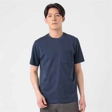 TVC(ティーヴィシー) コットン天竺ポケ付きクルーネック半袖Tシャツ メンズ(コイアオ-S)