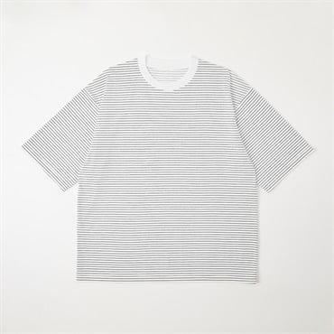 TVC(ティーヴィシー) ピースフィットクール遮熱天竺ボーダー五分袖Tシャツ メンズ(シロ-S)