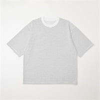TVC(ティーヴィシー) ピースフィットクール遮熱天竺ボーダー五分袖Tシャツ メンズ(シロ-S)