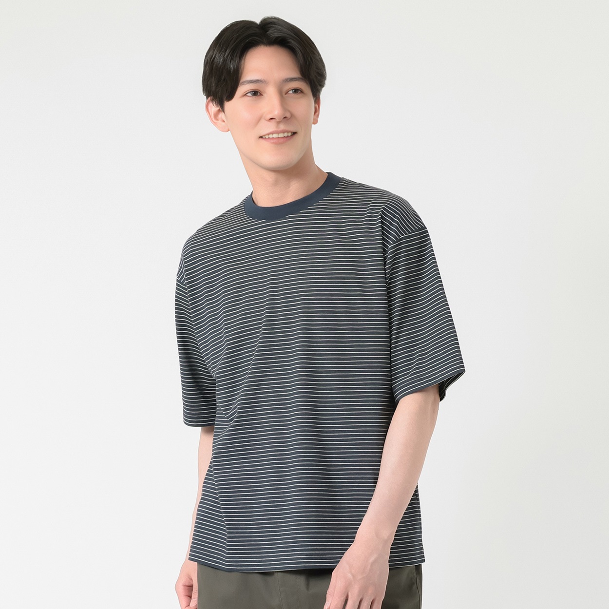 TVC(ティーヴィシー) ピースフィットクール遮熱天竺ボーダー五分袖Tシャツ メンズ(コイアオ-S)