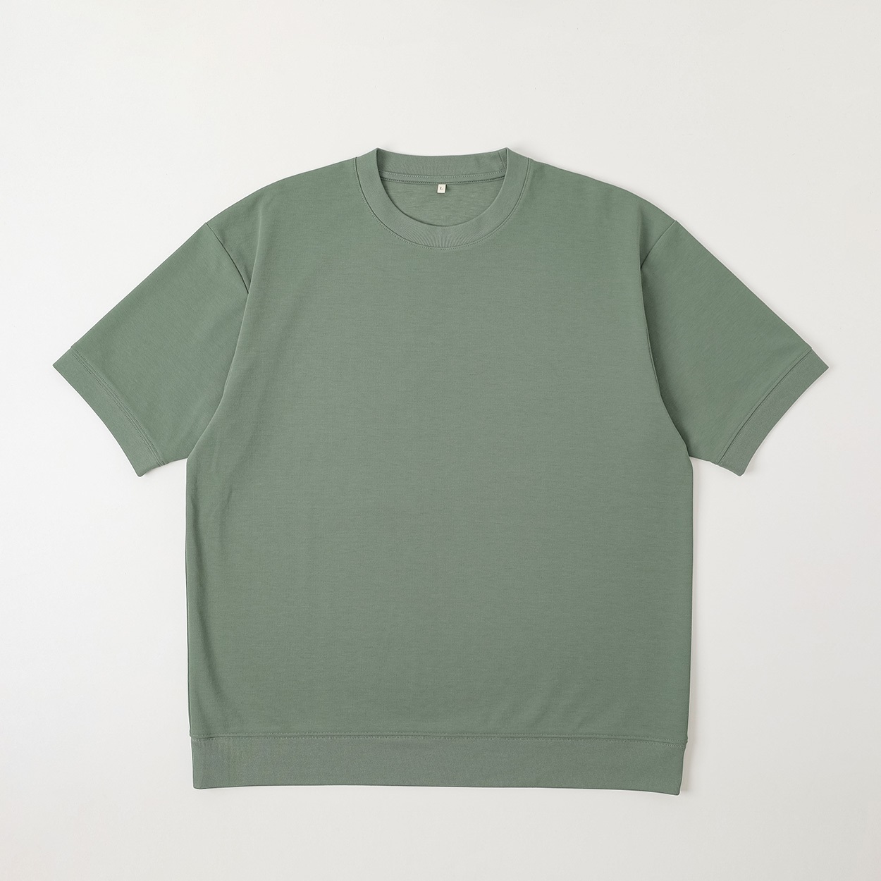 TVC(ティーヴィシー) 汗ジミが目立ちにくいポンチ半袖Tシャツ メンズ(ウスミドリ-S)