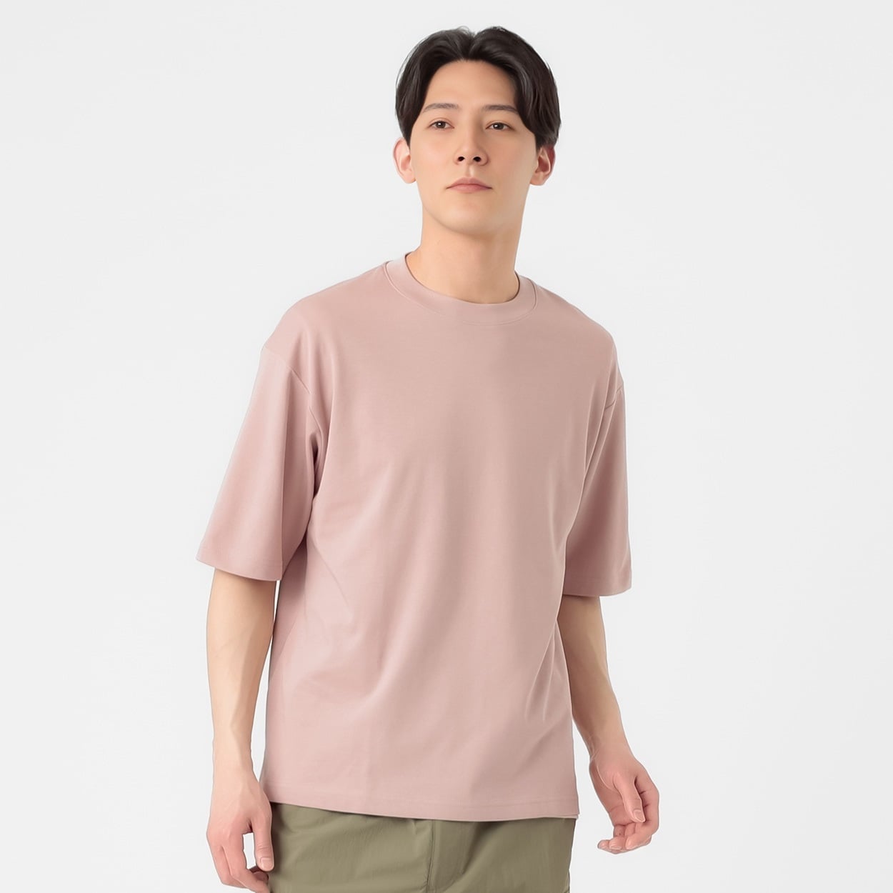 TVC(ティーヴィシー) ピースフィットクール遮熱スムース無地五分袖Tシャツ メンズ(ウスアカ-2XL)
