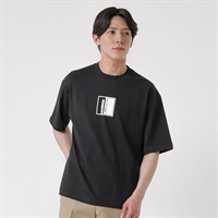 TVC(ティーヴィシー) ピースフィットクール遮熱スムースプリント五分袖Tシャツ メンズ(クロ（スクエア）-S)