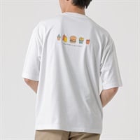 TVC(ティーヴィシー) ピースフィットクール遮熱スムースプリント五分袖Tシャツ メンズ(モノトーン(バックプリント：ハンバーガー）-S)
