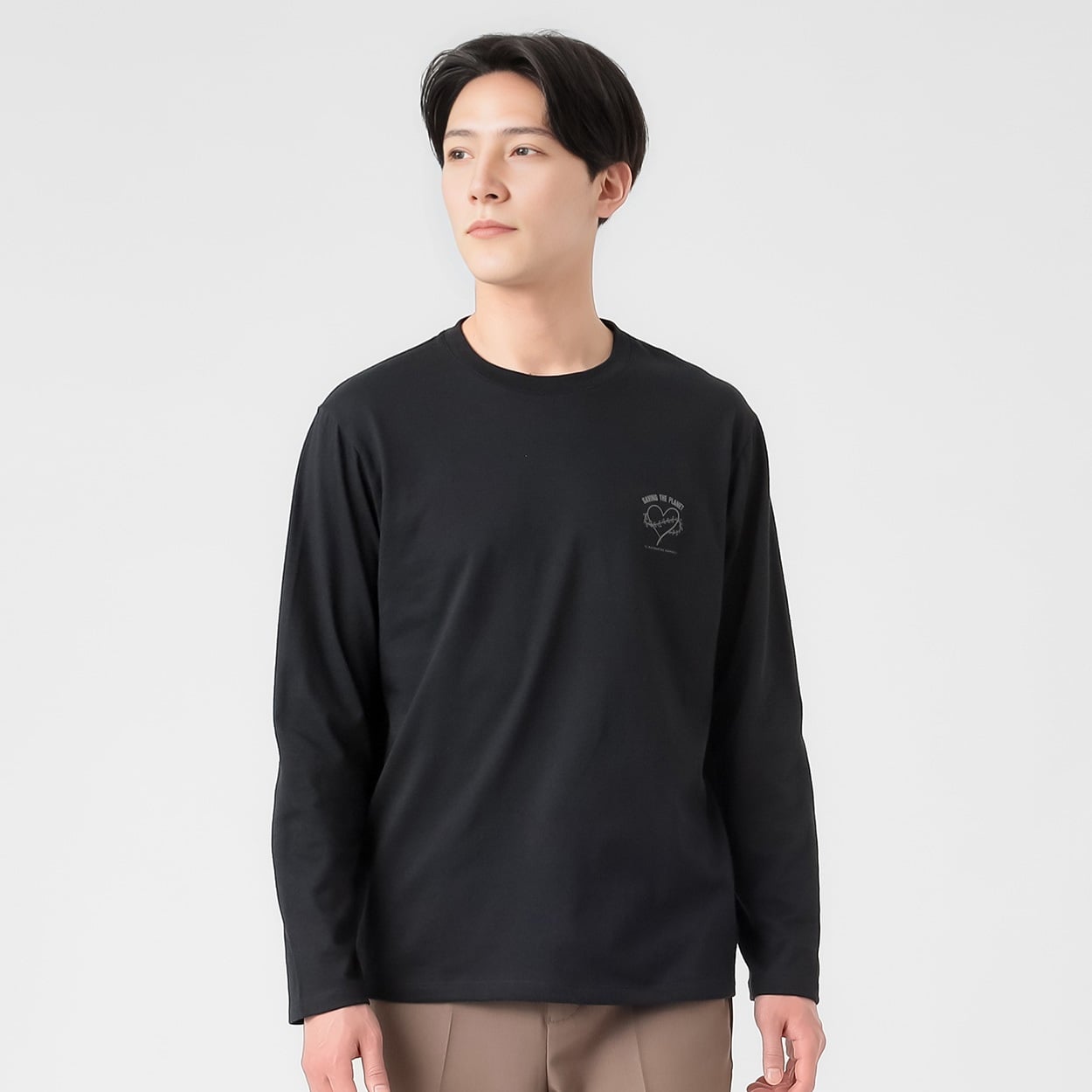 TVC(ティーヴィシー) SAVING THE PLANET by KATHARINE HAMNETT モチーフナガソデTシャツ メンズ(クロ-XL)