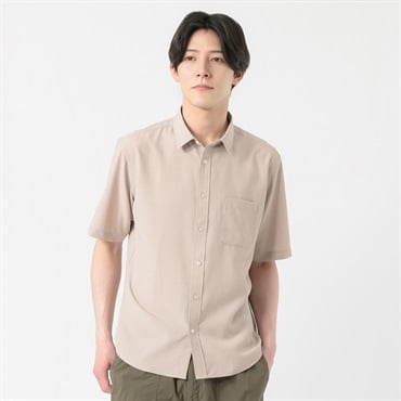 TVC(ティーヴィシー) さらさら半袖無地レギュラーシャツ メンズ(ウスチャ-S)