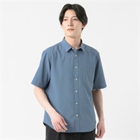 TVC(ティーヴィシー) さらさら半袖無地レギュラーシャツ メンズ(アオ-S)