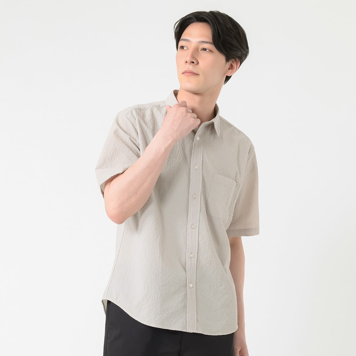 TVC(ティーヴィシー) サッカー半袖無地レギュラーシャツ メンズ(ウスクロ-XL)