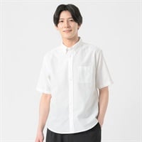 TVC(ティーヴィシー) オックス半袖無地ボタンダウンシャツ メンズ(シロ-S)