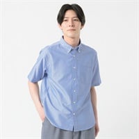 TVC(ティーヴィシー) オックス半袖無地ボタンダウンシャツ メンズ(アオ-S)