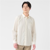 TVC(ティーヴィシー) クレープ長袖レギュラーカラーシャツ メンズ(シロ-S)