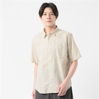 TVC(ティーヴィシー) リネンライクコットン半袖無地レギュラーシャツ メンズ(ウスチャ-S)