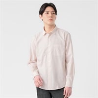 TVC(ティーヴィシー) リネンライクコットン長袖無地レギュラーシャツ メンズ(ウスアカ-S)