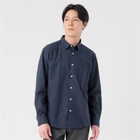 TVC(ティーヴィシー) リネンライクコットン長袖無地レギュラーシャツ メンズ(コイアオ-S)