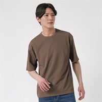 TVC(ティーヴィシー) 汗ジミが目立ちにくいポンチ5分袖Tシャツ メンズ(チャ-S)