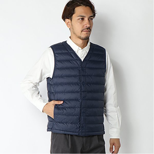 ライトダウンベスト Vネック メンズ | イオンスタイルオンライン 衣料