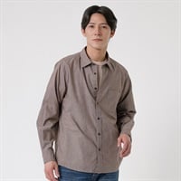 TVC(ティーヴィシー) リメン長袖無地レギュラーシャツ メンズ(チャ-S)