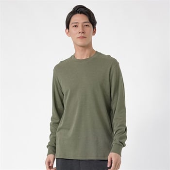 TVC(ティーヴィシー) コットン起毛クルーネック長袖Tシャツ メンズ(ミドリ-XS)