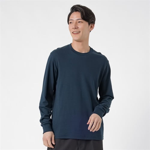TVC(ティーヴィシー) コットン起毛クルーネック長袖Tシャツ メンズ(コイアオ-XS)